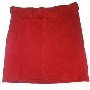 Tag Red Belted Stretchy Skirt 29